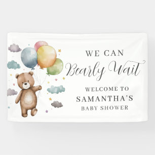 Kaum warten Bär Luftballon Babyparty Willkommen Banner