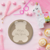Kaum warten Beiger Teddy Bär Babyparty Pappteller (Party)