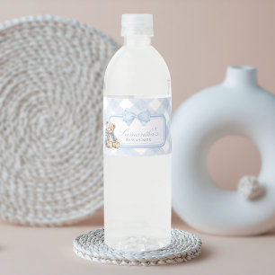 Kaum warten Eleganter Bär Baby Shower Wasserflaschenetikett