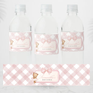Kaum warten Eleganter Bär Baby Shower Wasserflaschenetikett