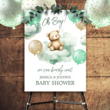 Kaum warten grüne Ballonwolken Baby Shower