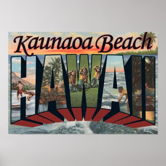 Kaunaoa Beach, Hawaii - Große Briefbilder Poster (Vorne)