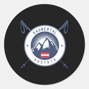Kaunertal Skiurlaub, Après-Ski Skifahren Österreic Runder Aufkleber