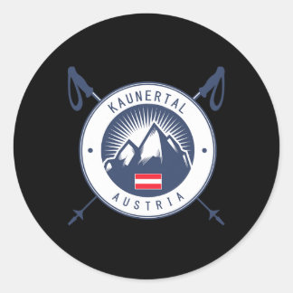 Kaunertal Skiurlaub, Après-Ski Skifahren Österreic Runder Aufkleber