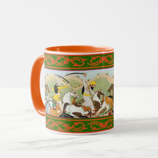 Kaur - historische Sikhkunst #2 - Orange Tasse (Vorderseite Links)