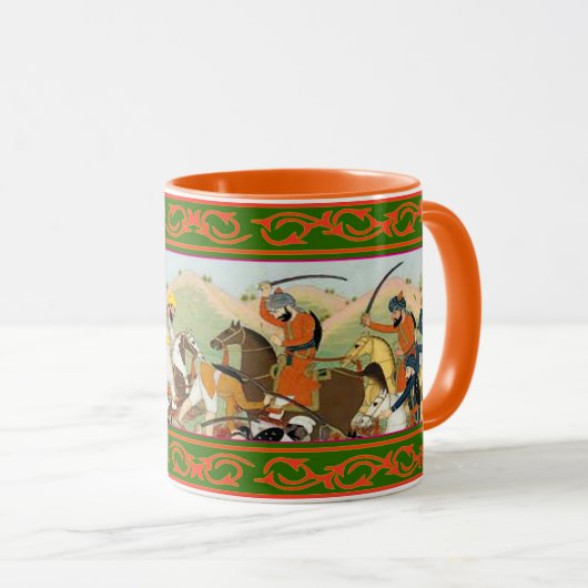 Kaur - historische Sikhkunst #2 - Orange Tasse (VorderseiteRechts)