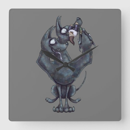 Kauspielzeug Quadratische Wanduhr (Vorderseite)