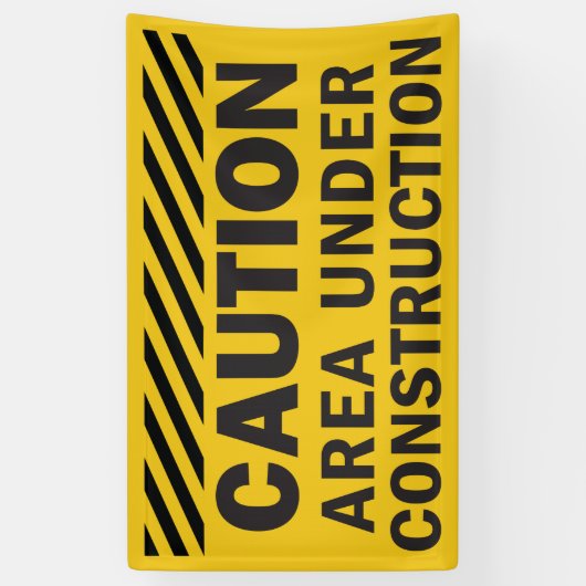 Kaution Bereich im Bau Gelb Schwarz Banner (Vertikal)