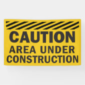 Kaution Bereich im Bau Gelb Schwarz Banner (Horizontal)