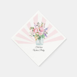 Kaution, Geburtstag, Hochzeit, Blumenladen Serviette