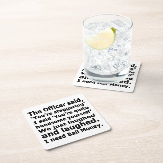 Kaution Rechteckiger Pappuntersetzer (Vor Ort)