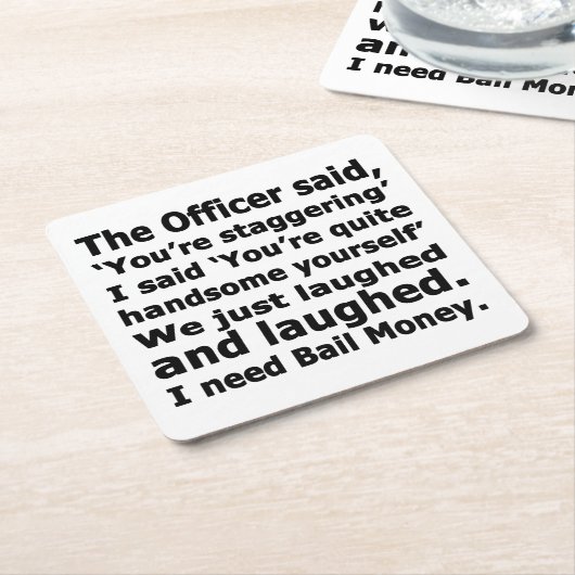 Kaution Rechteckiger Pappuntersetzer (angewinkelt)