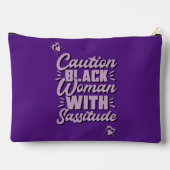 Kaution Schwarze Frau mit Sassitude Kosmetiktüte Zubehörtasche (Rückseite)