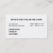 Kautions-Visitenkarten Visitenkarte (Rückseite)