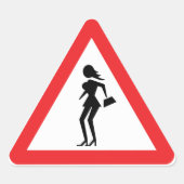 Kautionsprostitut (Attenzione Prostitute) Dreieckiger Aufkleber (Vorderseite)