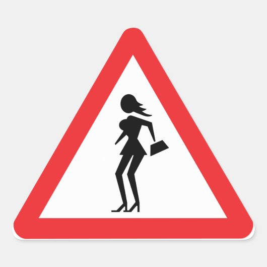 Kautionsprostitut (Attenzione Prostitute) Dreieckiger Aufkleber (Vorderseite)