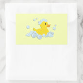 Kautschuk-Ducky in Blasen Rechteckiger Aufkleber (Tasche)