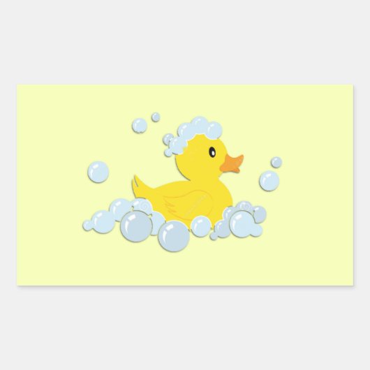 Kautschuk-Ducky in Blasen Rechteckiger Aufkleber (Vorderseite)