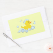 Kautschuk-Ducky in Blasen Rechteckiger Aufkleber (Umschlag)