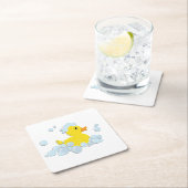 Kautschuk-Ducky in Blasen Rechteckiger Pappuntersetzer (Vor Ort)