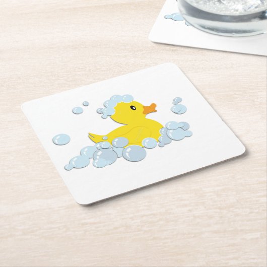 Kautschuk-Ducky in Blasen Rechteckiger Pappuntersetzer (angewinkelt)