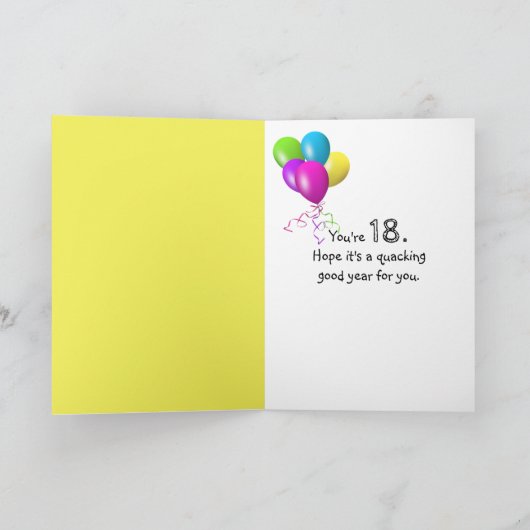 Kautschukente in Pool zum Geburtstag Karte (Innenseite)