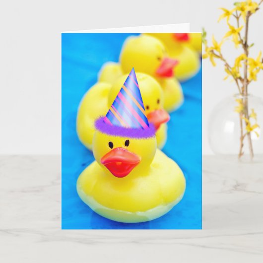 Kautschukente in Pool zum Geburtstag Karte (Gelbe Blume)