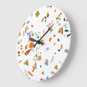 Kautschukente Moderne Illustrierte Terrazzo Große Wanduhr (Winkel)