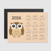 Kauz 2026 Kalender Magnetkarte (Vorne/Hinten)