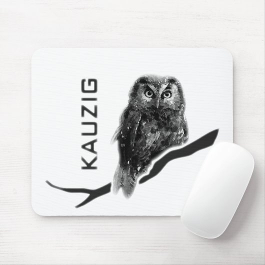 Kauz Eule Uhu käuzchen owl bird kauzig Mousepad (Mit Mouse)