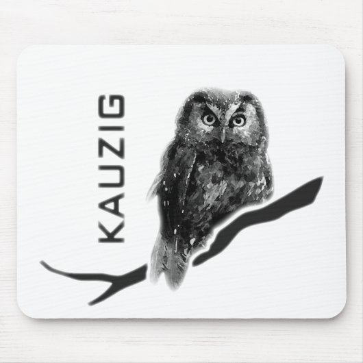 Kauz Eule Uhu käuzchen owl bird kauzig Mousepad (Vorne)