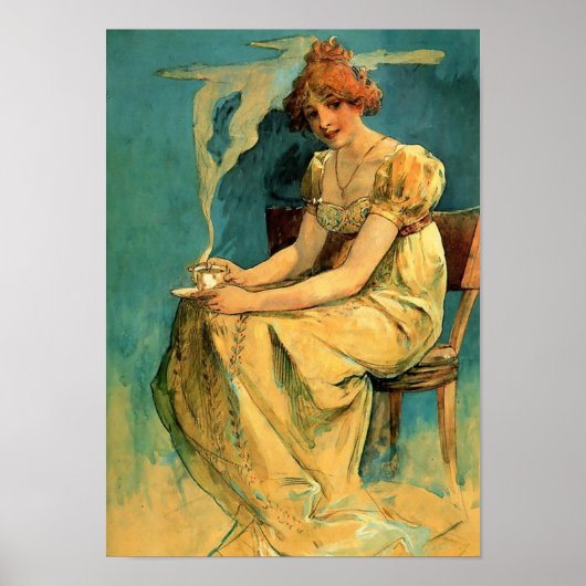 Kava von Alphonse (Alfons) Mucha Poster (Vorne)