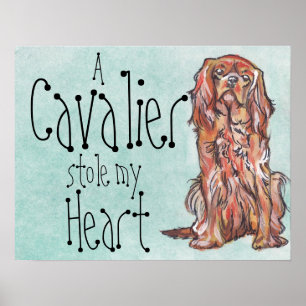 Kavalier King charles spaniel ruby Art Poster