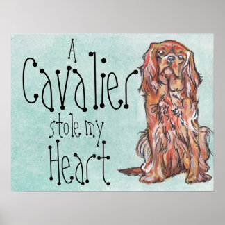 Kavalier King charles spaniel ruby Art Poster