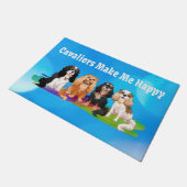 Kavalier King Charles Spaniels machen mich glückli Fußmatte (Schrägansicht)