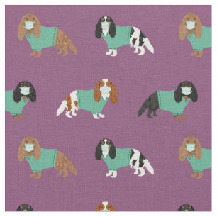 Kavalier König Charles Spaniel in den Skrupeln Stoff