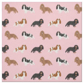 Kavalier König Charles Spaniel rosa Stoff (Muster)
