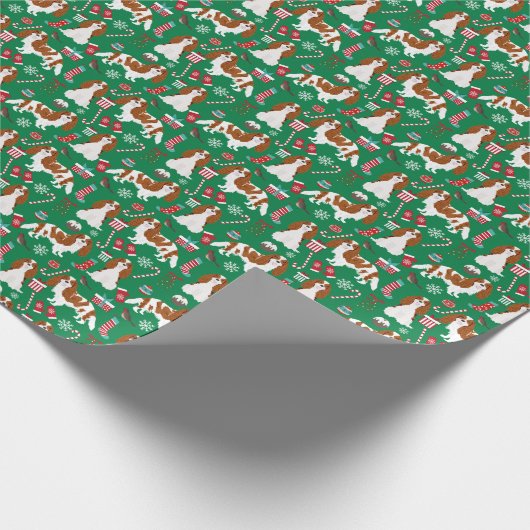 Kavalier König Charles Spaniens Blenheim Weihnacht Geschenkpapier (Ecke)