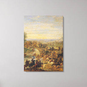 Kavallerie kämpfen auf einer Brücke Leinwanddruck