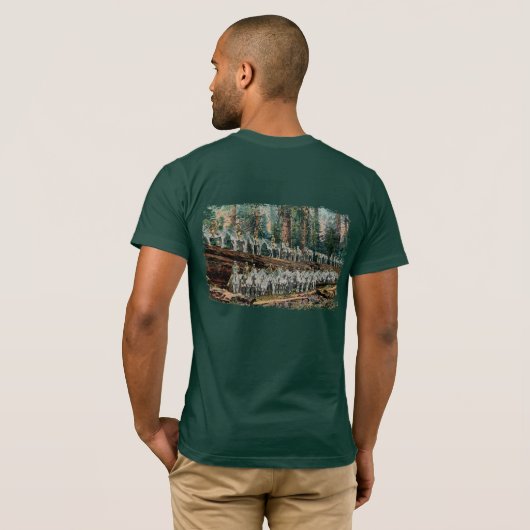 Kavallerie-Truppe auf Redwood Tree Men's Shirt (Schwarz voll)