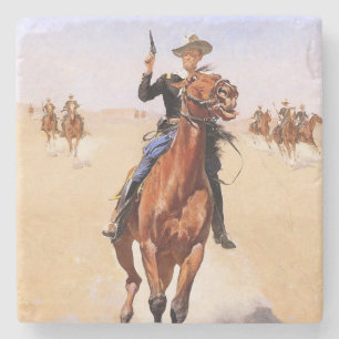 Kavallerist der Plains (Cowboy Reiter) Steinuntersetzer