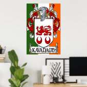 Kavanagh Coat of Arms Irish Flag Print Poster (Heimbüro)