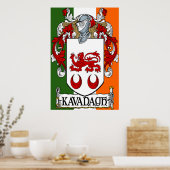 Kavanagh Coat of Arms Irish Flag Print Poster (Küche)
