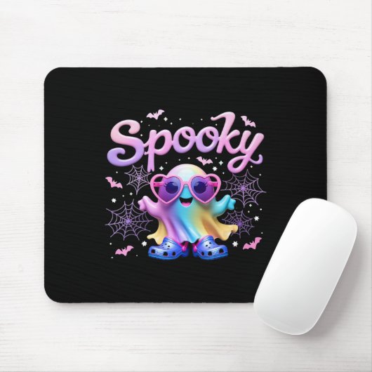 Kawaai Pastel Spooky Bow Geist mit Lichthöhe Mousepad (Mit Mouse)