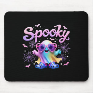 Kawaai Pastel Spooky Bow Geist mit Lichthöhe Mousepad