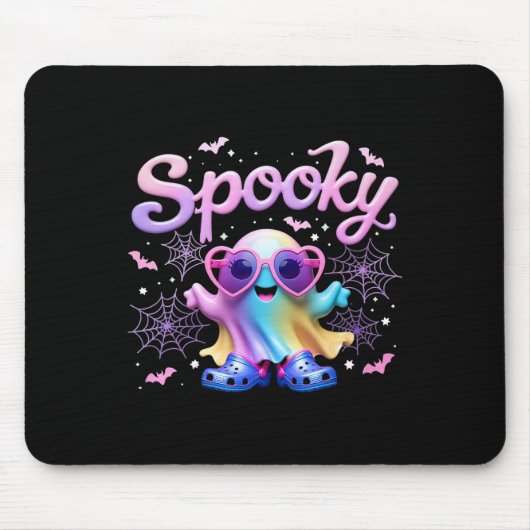 Kawaai Pastel Spooky Bow Geist mit Lichthöhe Mousepad (Vorne)
