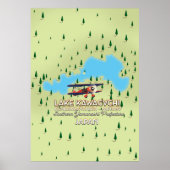 Kawaguchi Fujikawaguchiko & Minobu Japan Karte Poster (Vorne)