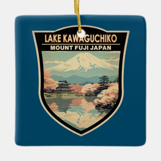 Kawaguchiko - Japan Reisen Vintag Keramikornament (Vorderseite)