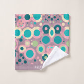 Kawai Circle Pink Marine Isometrie Muster Badhandtuch Set (Waschlappen)