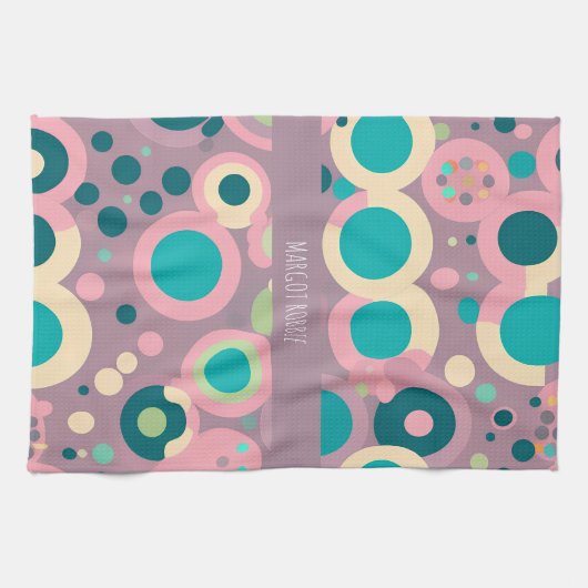 Kawai Circle Pink Marine Isometrie Muster Geschirrtuch (Horizontal)